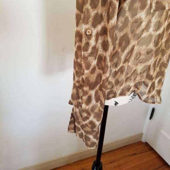 Free People Leopard Print Sheer Blouse - Picture 7 of 8